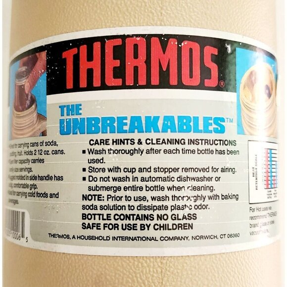 1986 Thermos Unbreakables Cooler Travel Container Vintage Large 32 oz INVRM - Picture 2 of 4